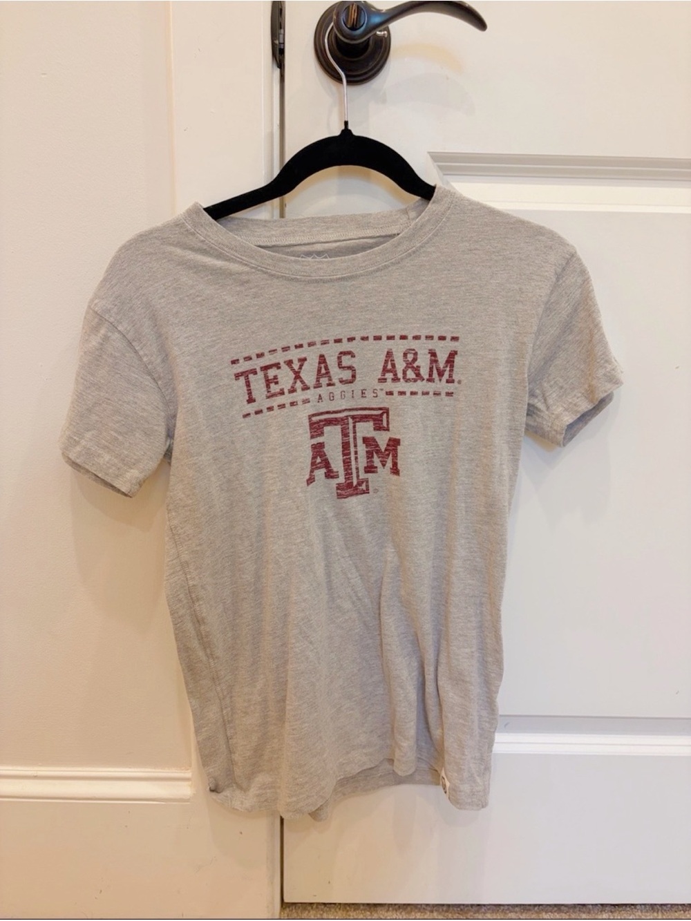 Texas Kids A&M Gray Maroon Logo T-Shirt